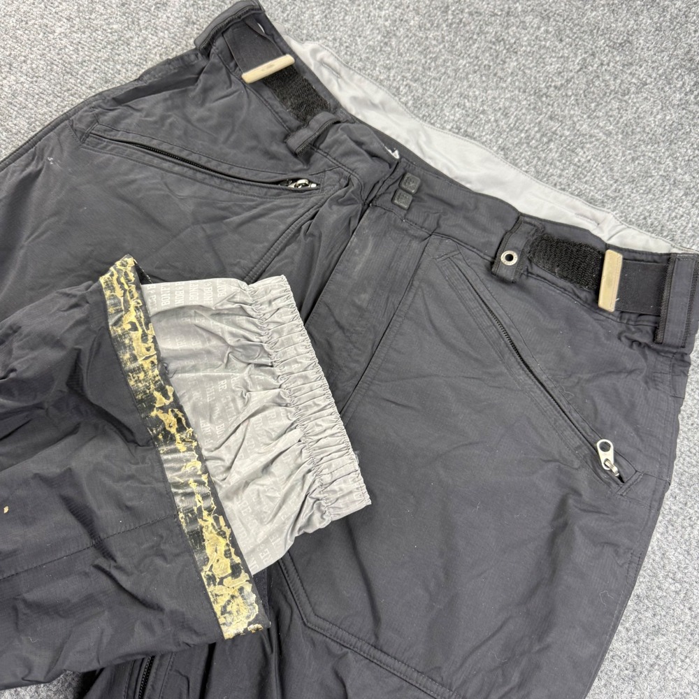 Bonfire Snowboard Pants Large Black Insulated Ripstop Cargo Mens